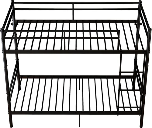 Vista 9 de Bellemave Convertible Twin Over Twin Metal Bunk Bed Frame, Heavy Duty Bunk Bed with Guardrails & Ladder for Kids Teens Adults, Black
