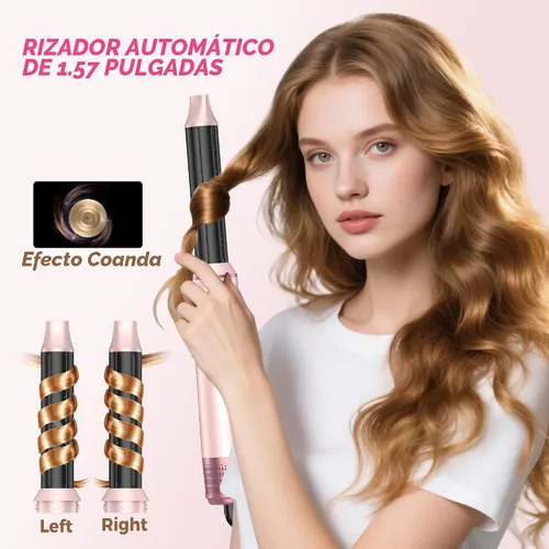 Vista 2 de Atopskins Juego de cepillos para secador de pelo 5 en 1, moldeador de aire caliente desmontable, cepillo de secador, 3 ajustes de calor, estilizador