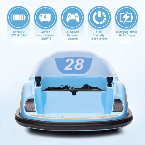 Vista 2 de 12V niños paseo en coche de parachoques vehículo eléctrico para niños Azul