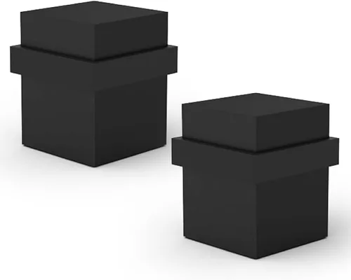 Vista 87 de Mega Handles Tope de Puerta de Piso, Tope Negro de Instalación Rápida Protector de Pared, Protectores de Pared contra Pomos de Puerta, Tope