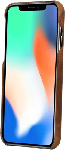 Vista 5 de Porter Riley - Funda de cuero para iPhone XR. Funda delgada de cuero genuino premium (bronceado)