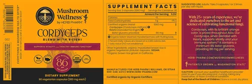 Vista 13 de Mezcla Cordyceps de bienestar de hongos con cápsulas Reishi: cápsulas orgánicas de hongos, suplemento en polvo de hongos, apoya el sistema