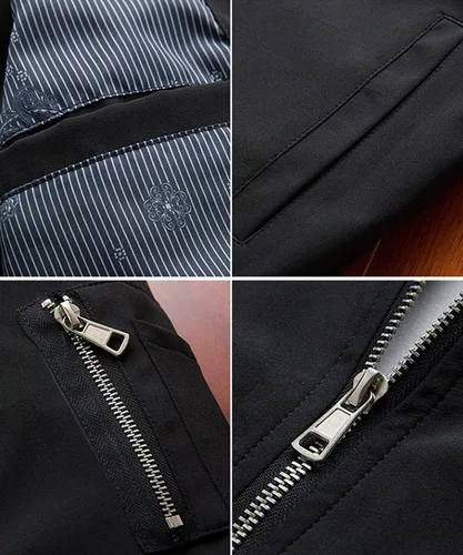 Vista 6 de Sandbank - Chaqueta ligera y entallada para hombre, estilo piloto militar, de tejido Softshell, bomber
