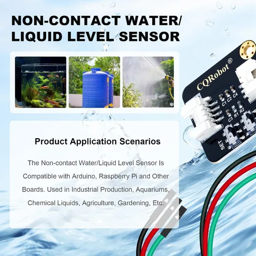 Vista 3 de Sensor de nivel de agua/líquido sin contacto compatible con Arduino, Raspberry Pi y otras placas base. para producción industrial, acuario, solución