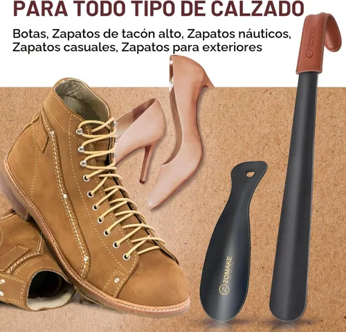 Vista 5 de ZOMAKE Long Shoe Horn for Seniors Men,Metal Shoehorn Long handle for Boots, Shoe Spoon Helper