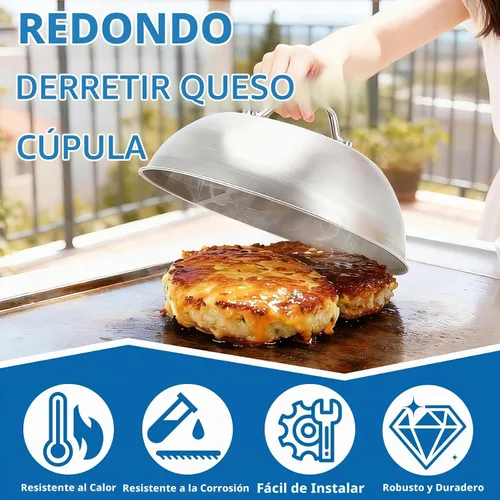 Vista 3 de Juego de 2 cúpula de cubierta de fundición de queso de 12 pulgadas para plancha plana Blackstone Griddle Steamer Dome for Blackstone, Pitboss