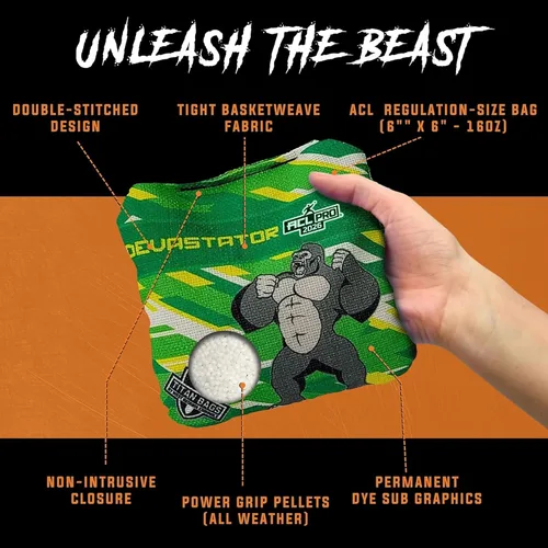 Vista 3 de Titan Bags Devastator - Bolsas de Cornhole de 6 x 6 pulgadas, aprobadas por ACL PRO, bolsas de Cornhole para torneos, versátiles y duraderas, bolsas