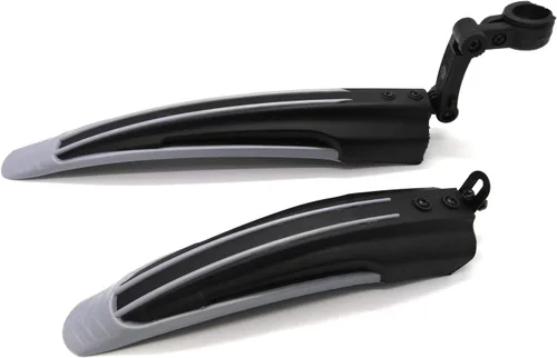 Vista 8 de BlueSunshine - Juego de guardabarros ajustables para bicicleta de montaña y carretera, para ciclismo, delantero/trasero, color negro Todo negro