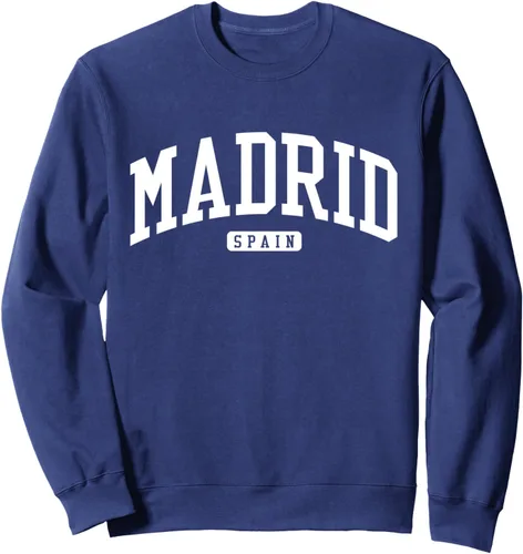 Vista 5 de Sudadera estilo universitario de Madrid España España, Negro