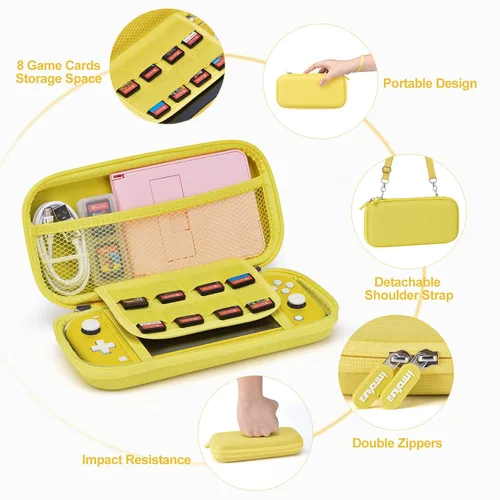 Vista 4 de innoAura Switch Lite - Funda 17 en 1 Switch Lite de accesorios con funda de transporte Switch Lite, funda de juego para Switch, protector