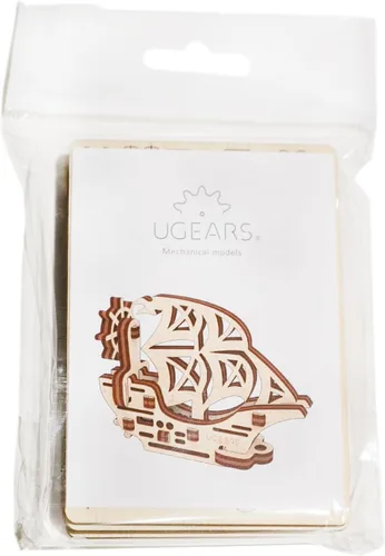 Vista 4 de UGEARS 70035 U-Fidgets Schiffe Pieces-Set de 4 rompecabezas 3D anti-estrés - Autoensamblaje 4 Mini modelos mecánicos en miniatura-Kit