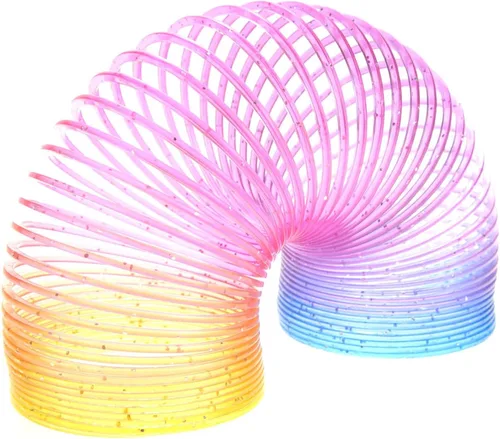 Vista 4 de PowerTRC 12 piezas de juguetes Slinky para niños, bolsas de regalo, arcoíris, Slinky, recuerdos de fiesta, juguete de primavera Slinkies