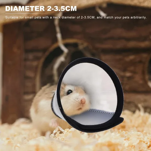 Vista 2 de balacoo Collar de recuperación de hámster pequeño para mascotas, suave, mini círculo Elizabeth, cono de cuello ajustable para animales pequeños