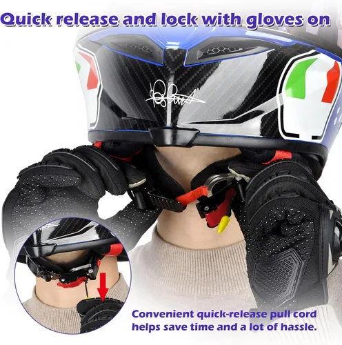 Vista 4 de iGuerburn Kit de hebilla de liberación rápida para casco de motocicleta, accesorios de casco de motocicleta de acero inoxidable, hebilla de correa