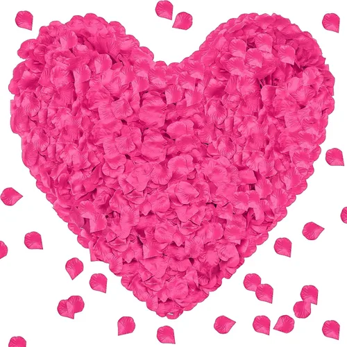 Vista 23 de Pyrrhiax 1000 pétalos de rosa artificiales, pétalos de rosa falsos para noches románticas, bodas, propuestas de decoración de flores de aniversario