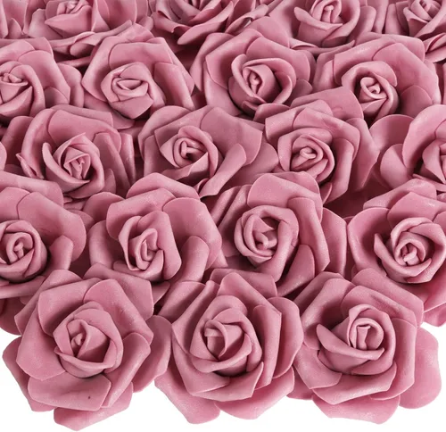 Vista 25 de 100 PCS Rosas de Espuma Azul Bebé Flores Artificiales Flores de Espuma Azul a Granel Sin Tallo Rosas Falsas para Bricolaje Centros de Mesa de Boda