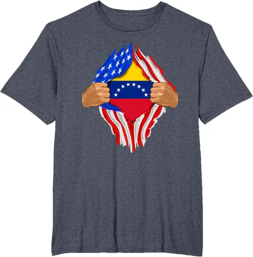 Vista 32 de Camiseta Venezuelan Blood Inside Me Regalo de la bandera de Venezuela, Blanco