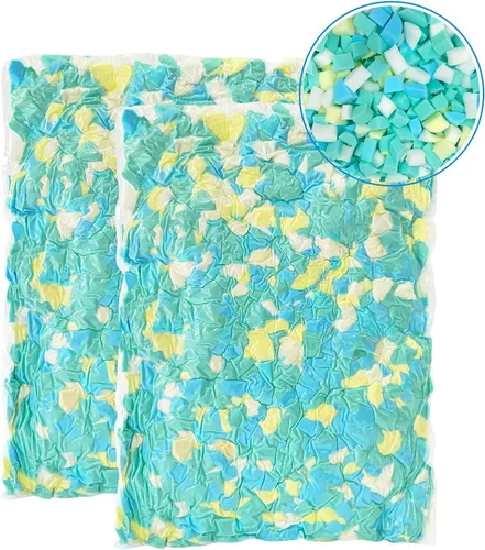 Vista 12 de Relleno de puf de 5 libras, relleno de espuma viscoelástica triturada azul para almohadas y camas para perros