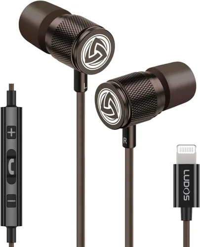 Vista 29 de LUDOS Auriculares con cable ultra intraauriculares, 5 años de garantía, auriculares con micrófono, auriculares con cancelación de ruido, espuma