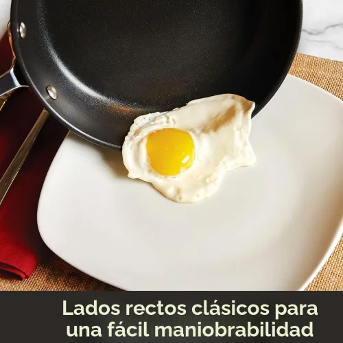 Vista 4 de All-Clad HA1 - Sartén anodizada dura antiadherente para uso diario con tapa y asas, 12 pulgadas, inducción, apta para horno y parrilla 500F, tapa