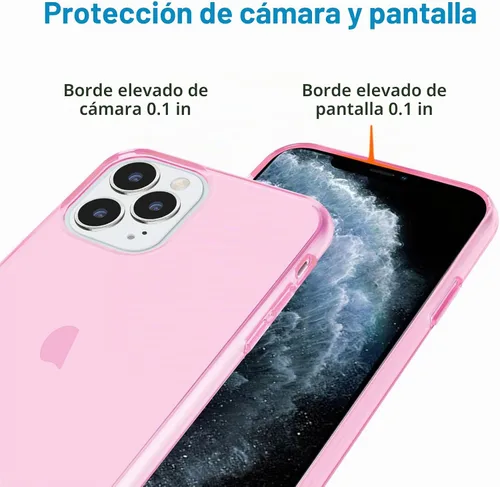 Vista 4 de JJGoo Funda transparente compatible con iPhone 11 Pro Max, transparente, suave, a prueba de golpes, delgada, delgada, antigolpes, color rosa