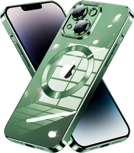 Vista 8 de Intermerge Funda para iPhone 14, compatible con carga inalámbrica MagSafe, protección de grado militar a prueba de golpes, resistente al amarilleo