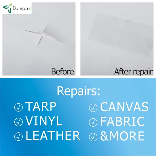 Vista 8 de Dulepax - Cinta de reparación de tela ultra fuerte, 16.4 pies x 2.95 pulgadas, ideal para cubiertas de barco, tiendas de campaña, toldos, cubiertas