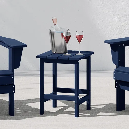 Vista 2 de WestinTrends Malibu - Mesa auxiliar cuadrada para silla Adirondack, color azul marino