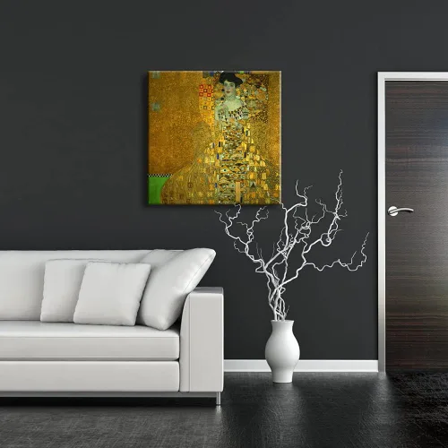 Vista 2 de Wieco Art Retrato de Adele Bloch-Bauer I, 1907 por Gustav Klimt, pinturas famosas, lienzo, arte de pared para dormitorio, impresiones en lienzo