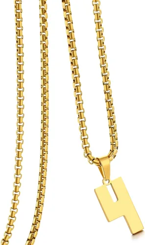 Vista 167 de Collar de Número Dorado para Hombre, Cadena de Acero Inoxidable con Colgante de Número para Atletas, Joyería Deportiva Personalizada para Niños