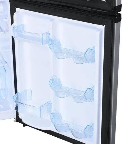 Vista 3 de Avanti Refrigerador compacto de 3.1 pies cúbicos con congelador, estantes de vidrio ajustables, puerta reversible, descongelación automática Negro