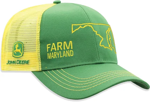 Vista 82 de John Deere Gorra de béisbol con logotipo y malla trasera con contraste, para hombre