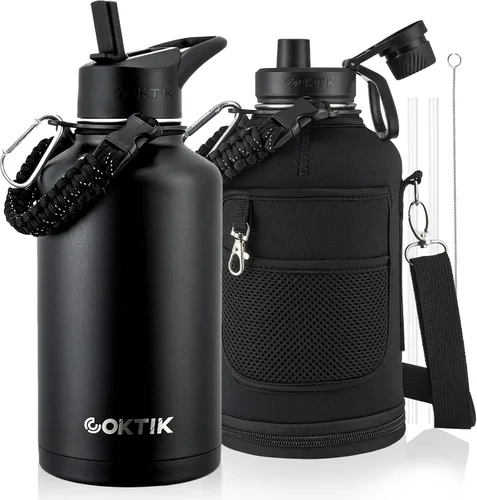 Vista 41 de COKTIK Botella de agua deportiva de 22 onzas, botella de agua de acero inoxidable para aislamiento térmico, botella de viaje reutilizable