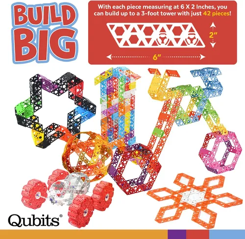 Vista 2 de Qubits Juego de construcción STEM - 100 piezas: un juguete de ingeniería y construcción de juego abierto (alternativa a los bloques)