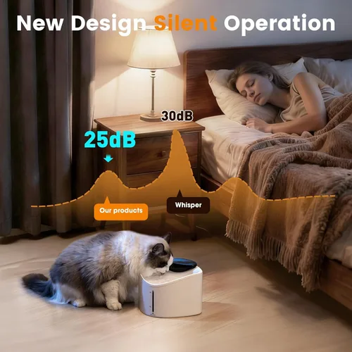 Vista 4 de Fuente de agua inalámbrica para gatos con monitoreo inteligente de aplicaciones, sin BPA, garantiza la seguridad, fuente de agua para mascotas de 84