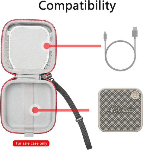 Vista 3 de RLSOCO Funda de transporte para altavoz portátil Bluetooth Marshall Willen II/Willen (solo funda)