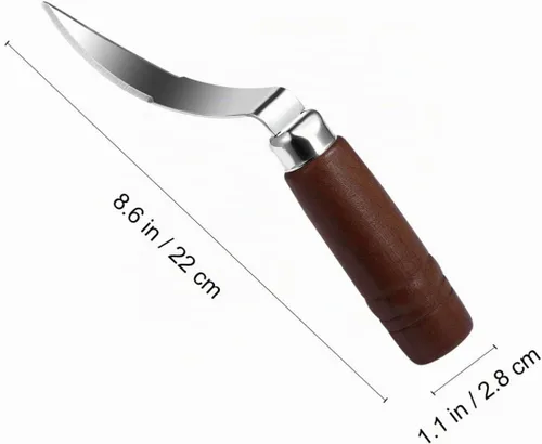Vista 4 de UPKOCH - Removedor de carne de coco con mango de madera, rascador de acero inoxidable para cocina y hogar, 9.1 x 1.2 in, color marrón oscuro