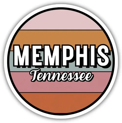 Vista 8 de Memphis Tennessee Travel Sticker, 2.5" Multiple Colors, Vinyl Laptop Water Bottle Planner Journal, Collectible Places I've Been, Luggage Decal Earth