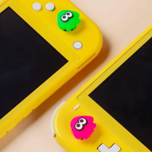 Vista 6 de PERFECTSIGHT Lindos empuñaduras de pulgar Splatoon para Switch, Switch Lite, Switch OLED, tapas de joystick 3D para Nintendo Switch, 4 tapas