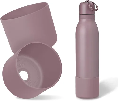 Vista 19 de 2 botas de silicona superiores para Owala FreeSip Twist de 24 onzas, funda inferior resistente a los arañazos, accesorios de botella de Owala