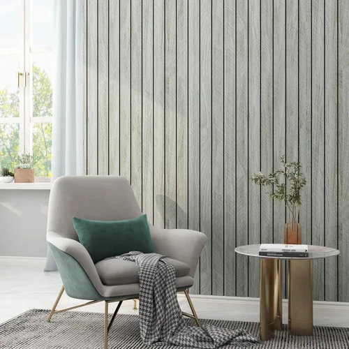 Vista 2 de LaCheery Paneles de pared de listones de madera de espiga para paredes de dormitorio, paneles de pared de madera acanalada para despegar y pegar