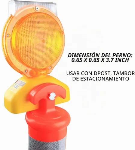 Vista 6 de BLIGHT-ST - Luces de advertencia LED ámbar recargables solares de barricada Señal de tráfico intermitente de visibilidad de 2 lados, tipo A/C