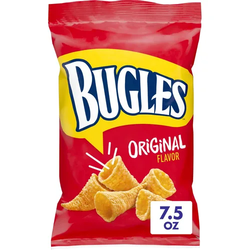Vista 9 de Bugles Bocadillos de maíz crujientes originales, bolsa de aperitivos, 7.5 onzas
