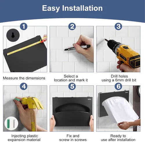 Vista 7 de Dispensador de fundas de asiento de inodoro, para montaje en pared, 250 unidades, capacidad de 1/2 pliegue, con llave para edificio de oficinas