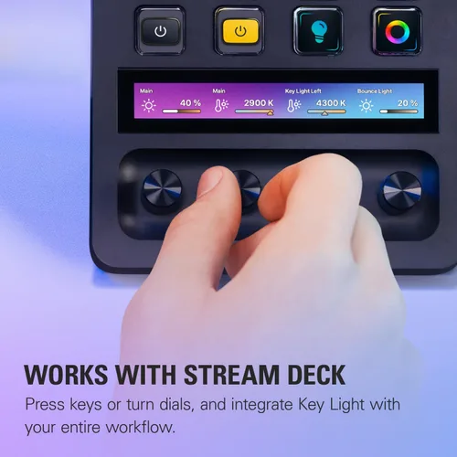 Vista 14 de Elgato Key Light - Luz de estudio profesional de 2800 lúmenes con abrazadera de escritorio para streaming, grabación y videoconferencia, temperatura