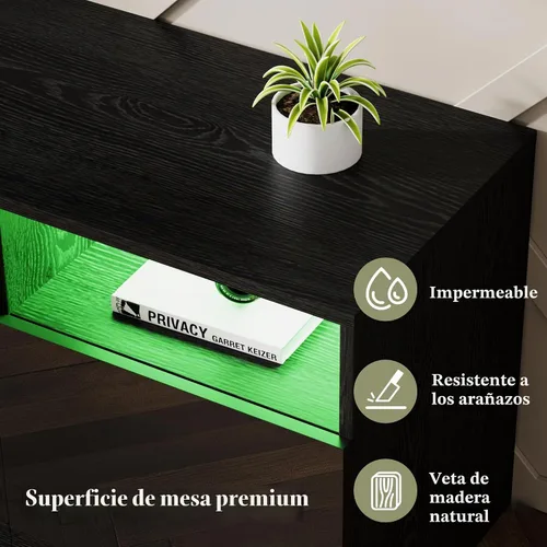Vista 4 de AMERLIFE - Soporte de TV con chimenea eléctrica de 36 pulgadas de 70 pulgadas Negro