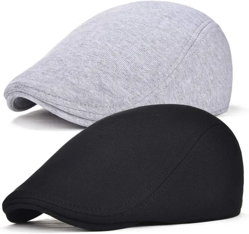 Vista 6 de FEINION Gorra Newsboy de Algodón para Hombre de Ajuste Suave Sombrero de Taxista