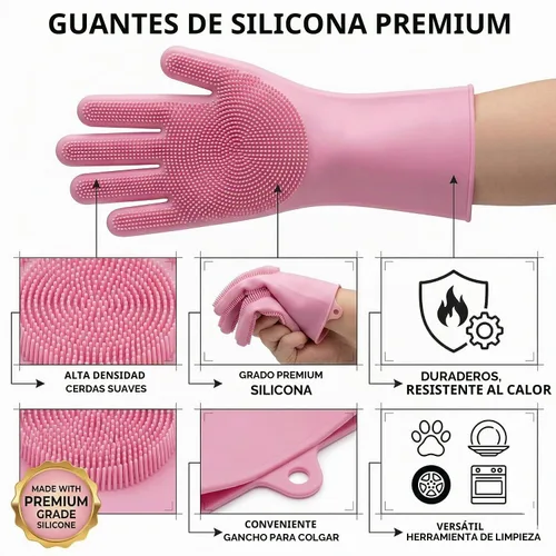 Vista 8 de NVNAN - Guantes de silicona para mascotas con dientes de alta densidad para perros y gatos Rosa