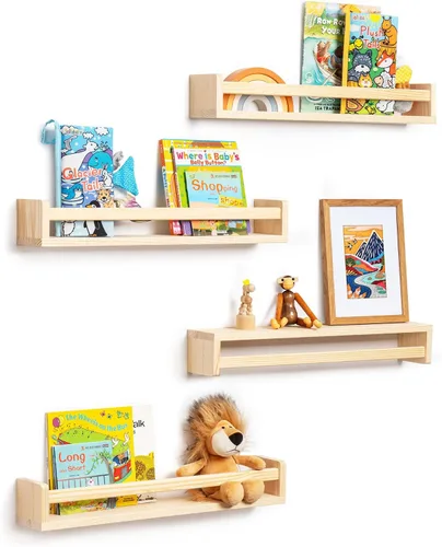 Vista 40 de Fun Memories Pequeños estantes flotantes para pared, estantes cuadrados de pared de 8 pulgadas con soportes invisibles, estantes negros para baño