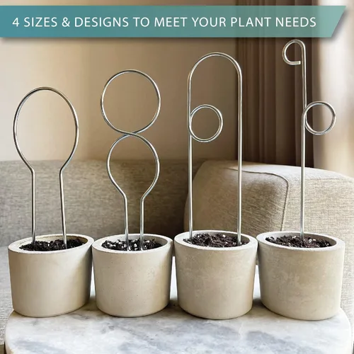 Vista 8 de Pequeño enrejado de metal para plantas de interior, estacas de metal para plantas trepadoras, soporte para plantas en maceta, orquídeas, Monstera
